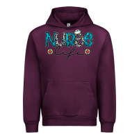 Mauve Wine Nurse life Urban Hoodie - CowhideDigitalArt