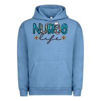 Pigment Pebble Blue Nurse life Urban Hoodie - CowhideDigitalArt