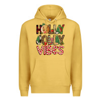 Antique Gold holly jolly vibes Premium Hoodie - FaDigitalArtStudio