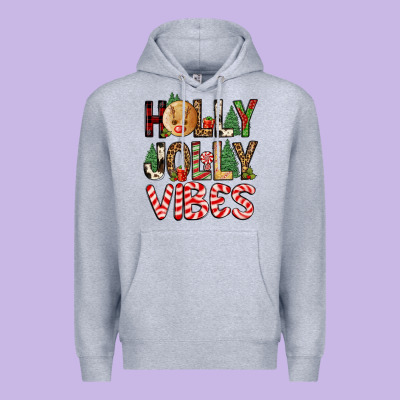Holly Jolly Vibes Premium Hoodie Designed By Fadigitalartstudio
