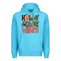 Ocean Blue holly jolly vibes Premium Hoodie - FaDigitalArtStudio