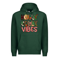 Sports Green holly jolly vibes Premium Hoodie - FaDigitalArtStudio