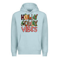 Blue Mist holly jolly vibes Premium Hoodie - FaDigitalArtStudio
