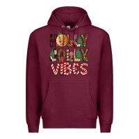 Burgundy holly jolly vibes Premium Hoodie - FaDigitalArtStudio