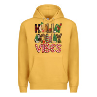 Mustard holly jolly vibes Premium Hoodie - FaDigitalArtStudio