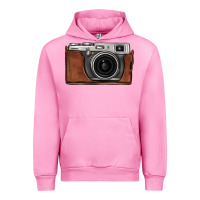 Fuchsia Pink vintage camera Urban Hoodie - FaDigitalArtStudio