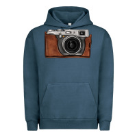 Pigment Midnight Navy vintage camera Urban Hoodie - FaDigitalArtStudio