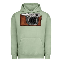 Pigment Oil Green vintage camera Urban Hoodie - FaDigitalArtStudio