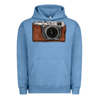 Pigment Pebble Blue vintage camera Urban Hoodie - FaDigitalArtStudio