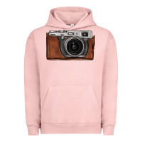 Pigment Salmon vintage camera Urban Hoodie - FaDigitalArtStudio