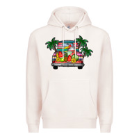 Pale Pink summer truck Premium Hoodie - CowhideDigitalArt