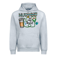 Heather Grey nursing İn my heart Urban Hoodie - CowhideDigitalArt