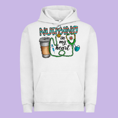 Nursing İn My Heart Urban Hoodie Designed By Cowhidedigitalart