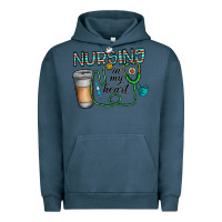 Pigment Midnight Navy nursing İn my heart Urban Hoodie - CowhideDigitalArt