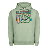 Pigment Oil Green nursing İn my heart Urban Hoodie - CowhideDigitalArt