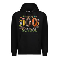 Black happy 100 americana football basketball day of sch Premium Hoodie - RacoonDesign