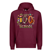 Burgundy happy 100 americana football basketball day of sch Premium Hoodie - RacoonDesign