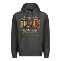 Charcoal Heather happy 100 americana football basketball day of sch Premium Hoodie - RacoonDesign