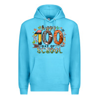 Ocean Blue happy 100 americana football basketball day of sch Premium Hoodie - RacoonDesign