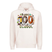 Pale Pink happy 100 americana football basketball day of sch Premium Hoodie - RacoonDesign