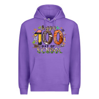 Purple happy 100 americana football basketball day of sch Premium Hoodie - RacoonDesign