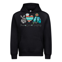 Black peace love nursing Urban Hoodie - CowhideDigitalArt
