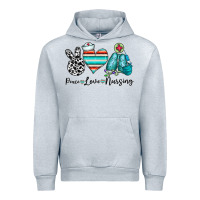 Heather Grey peace love nursing Urban Hoodie - CowhideDigitalArt