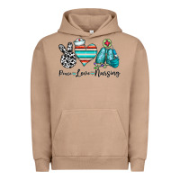Pigment Burro peace love nursing Urban Hoodie - CowhideDigitalArt