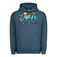 Pigment Midnight Navy peace love nursing Urban Hoodie - CowhideDigitalArt