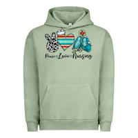 Pigment Oil Green peace love nursing Urban Hoodie - CowhideDigitalArt