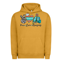 Pigment Peanut Butter peace love nursing Urban Hoodie - CowhideDigitalArt