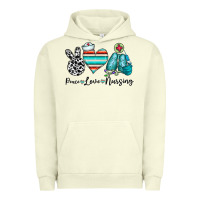 Pigment Pistachio peace love nursing Urban Hoodie - CowhideDigitalArt