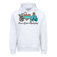 White peace love nursing Urban Hoodie - CowhideDigitalArt