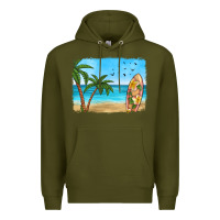 Army Green beach background Premium Hoodie - HRA Design Shop