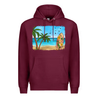 Burgundy beach background Premium Hoodie - HRA Design Shop
