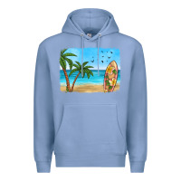 Colony Blue beach background Premium Hoodie - HRA Design Shop