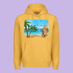 Beach Background Premium Hoodie Designed By Hra Design Shop
