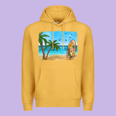 Beach Background Premium Hoodie Designed By Hra Design Shop