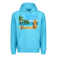 Ocean Blue beach background Premium Hoodie - HRA Design Shop
