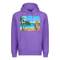 Purple beach background Premium Hoodie - HRA Design Shop