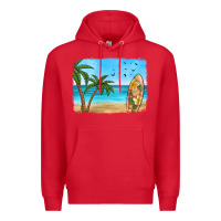 Red beach background Premium Hoodie - HRA Design Shop