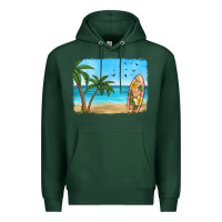 Sports Green beach background Premium Hoodie - HRA Design Shop