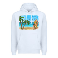 White beach background Premium Hoodie - HRA Design Shop