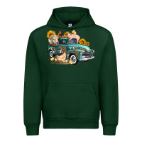 Forest Green western farm truck coop animals farm animals Urban Hoodie - FaDigitalArtStudio