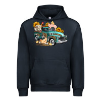 Navy western farm truck coop animals farm animals Urban Hoodie - FaDigitalArtStudio
