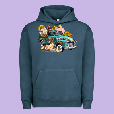 Western Farm Truck Coop Animals Farm Animals Urban Hoodie Designed By Fadigitalartstudio