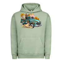 Pigment Oil Green western farm truck coop animals farm animals Urban Hoodie - FaDigitalArtStudio