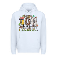 White happy 100 day of school american football baseball Premium Hoodie - RacoonDesign