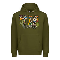 Army Green texas state cowhide serape cactus Premium Hoodie - RanaPortraitStore