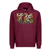 Burgundy texas state cowhide serape cactus Premium Hoodie - RanaPortraitStore
